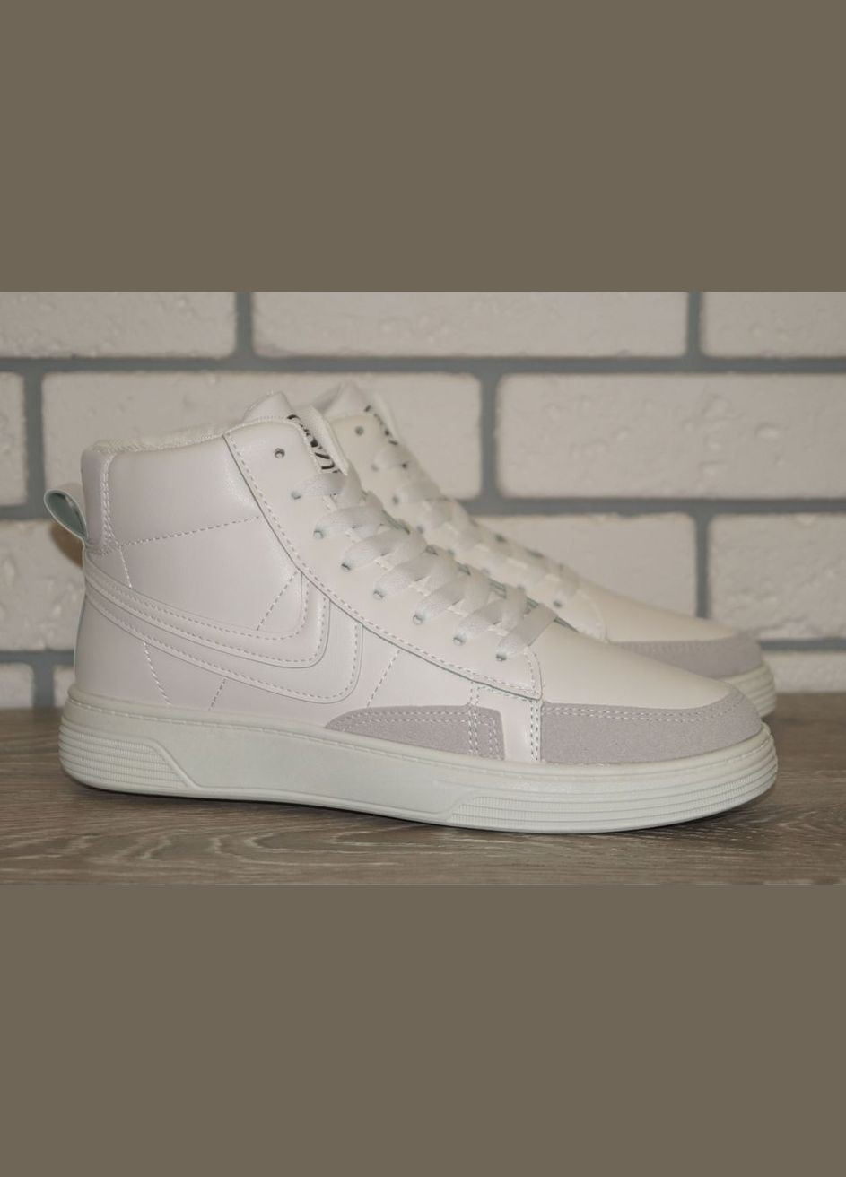 Белые осенние хайтопы мужские демисезонные белые SWIN SHOES