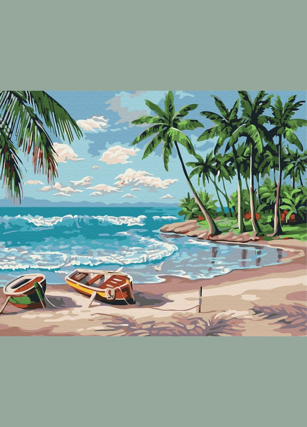 Картина за номерами Узбережжя океану Картини за номерами Пейзаж природа море Човен Розпис по полотну BS267 Brushme (322777522)