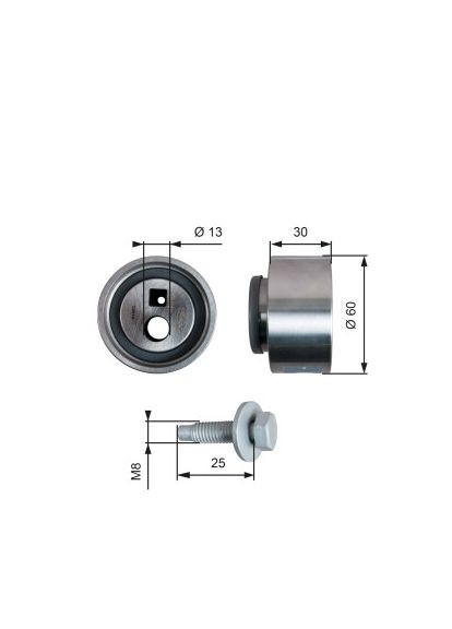 Натяжители ролики привода ГРМ (Пр-во ) T41139 Gates (360498227)