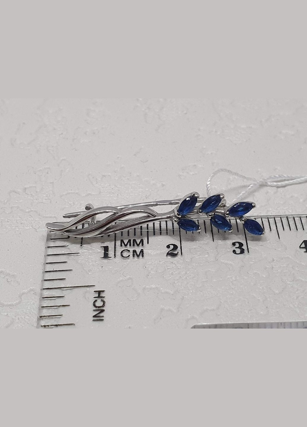 Срібна брошка-шпилька з фіанітами. 9520 СИН Ірій (316460895)