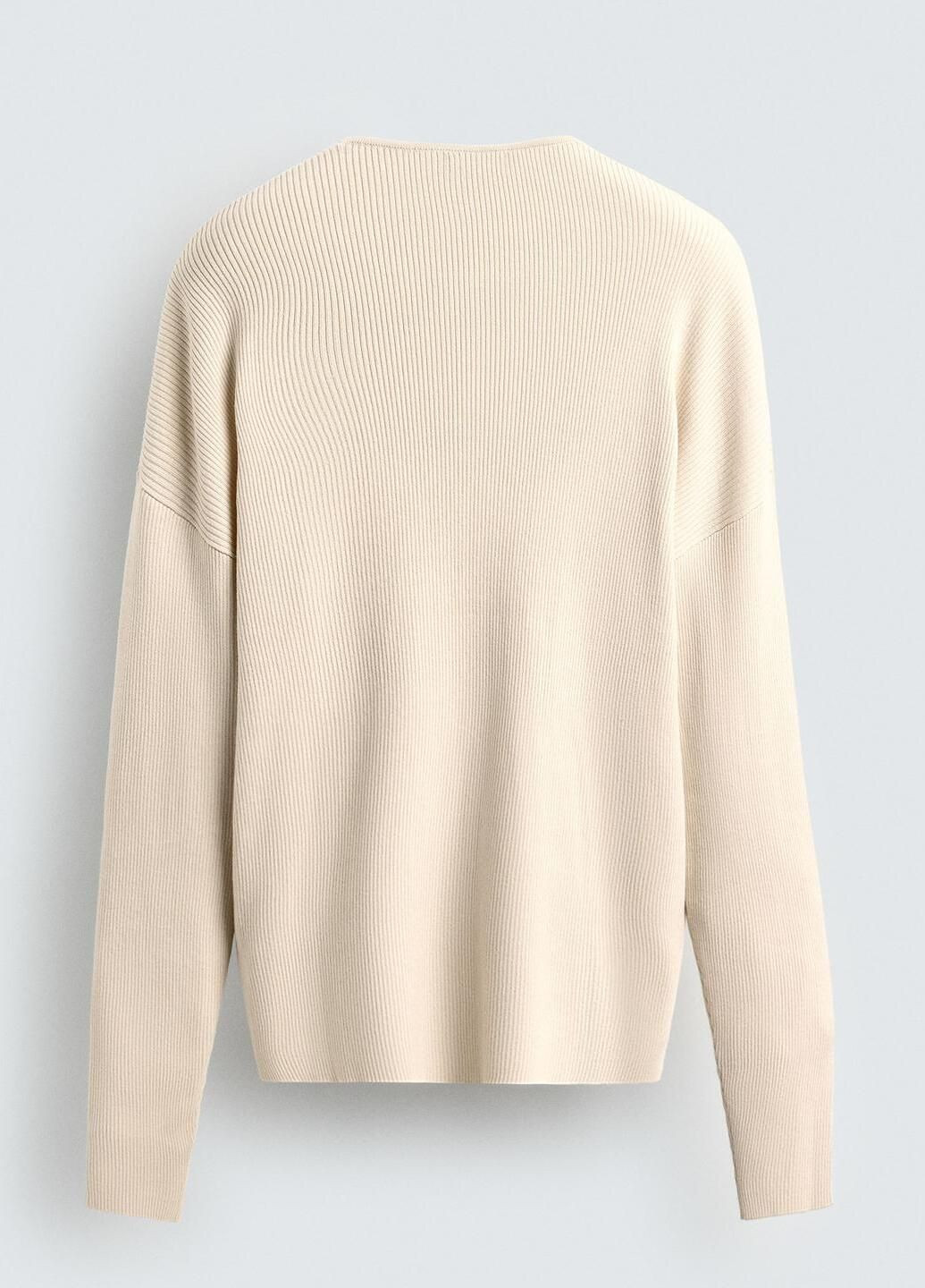 Молочный демисезонный лонгслив Zara однотонный