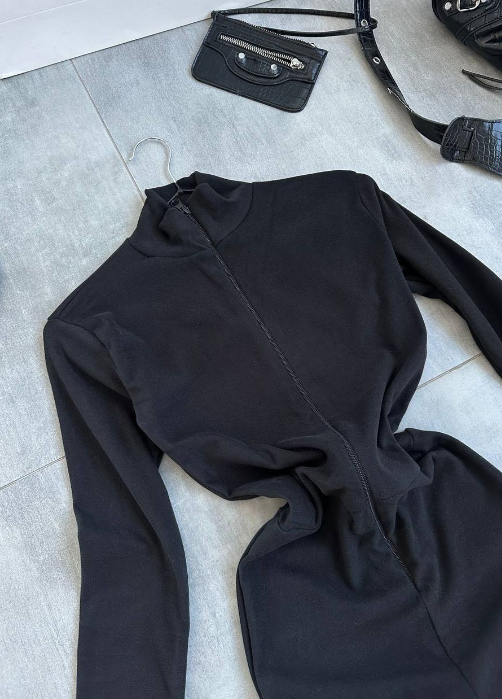 Сплошной комбинезон с лосинами Tik-Tak комбинезон-брюки однотонный чёрный повседневный