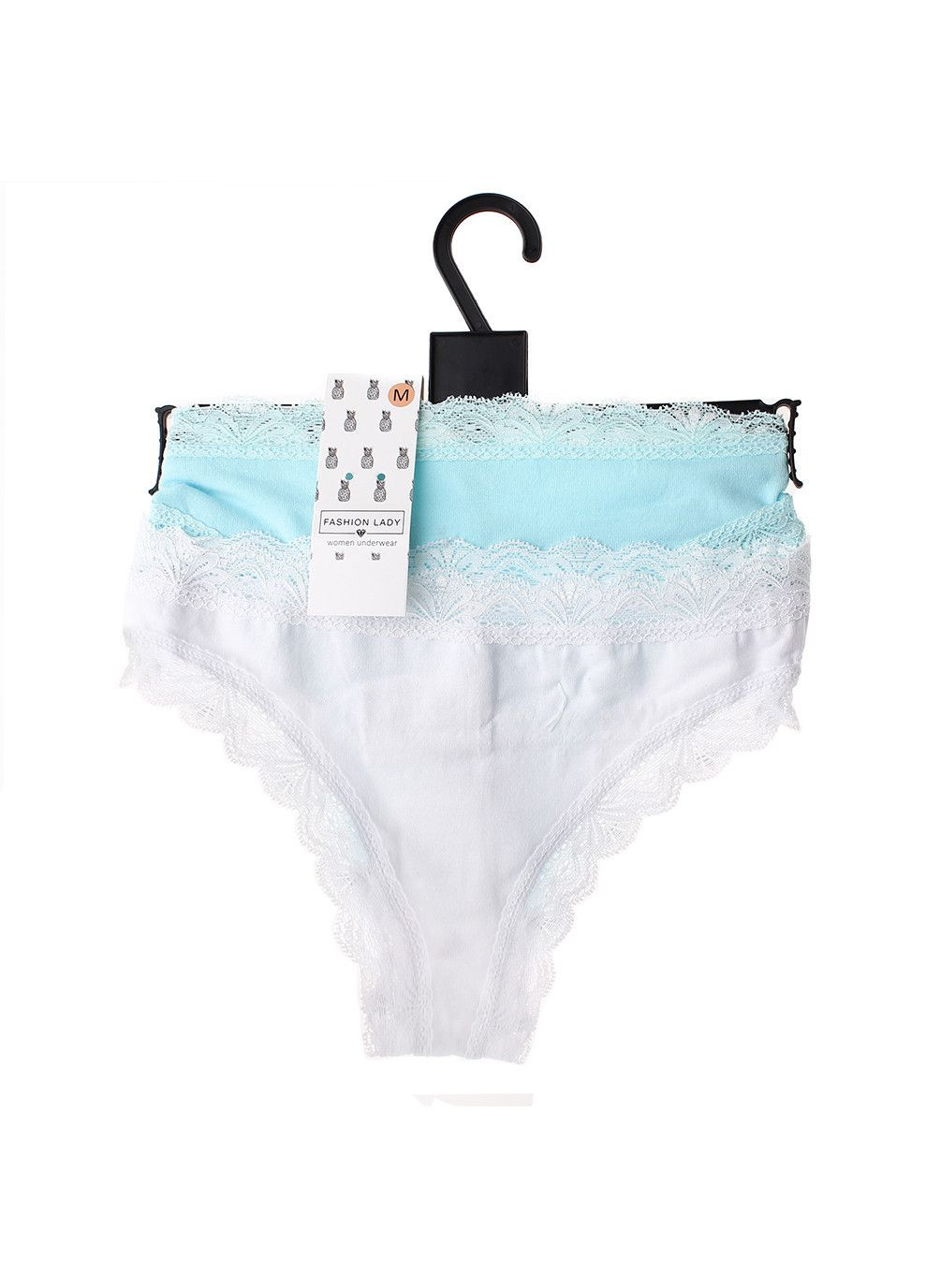 Трусики-танга Fashion ady Tan Tanga F 2-pack white/turquoise Fashion Lady (333957993)