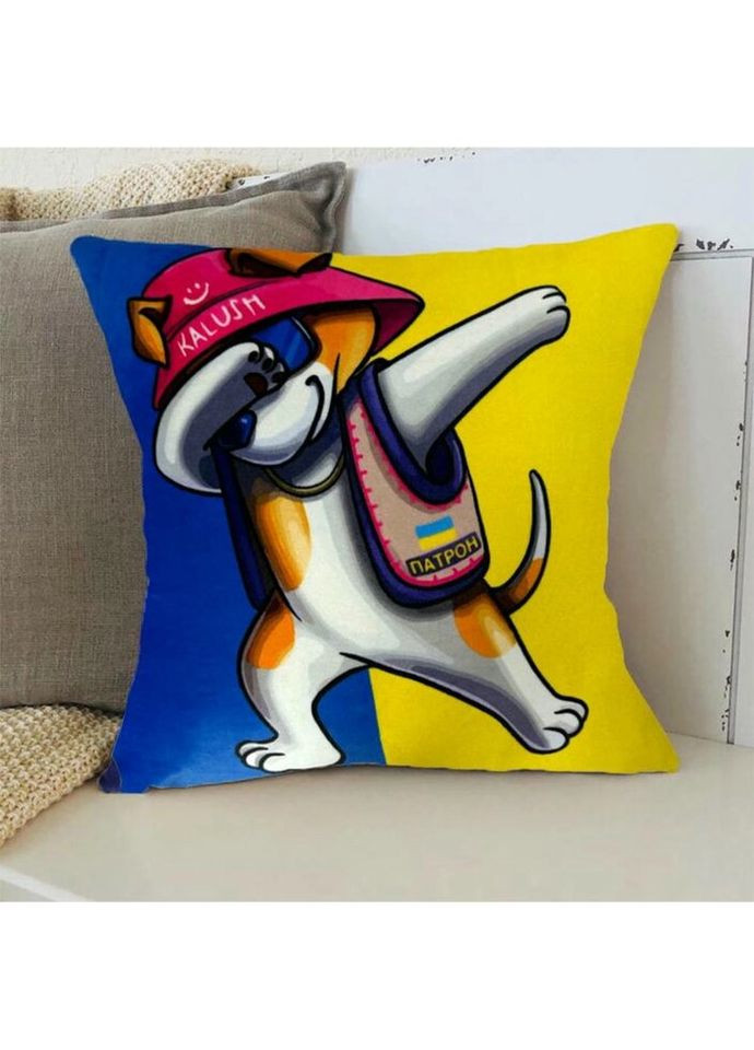 Подушка патріотична 3D "Пес Патрон Kalush" 2721_D 12766 35х35 см Fashion (297158873)