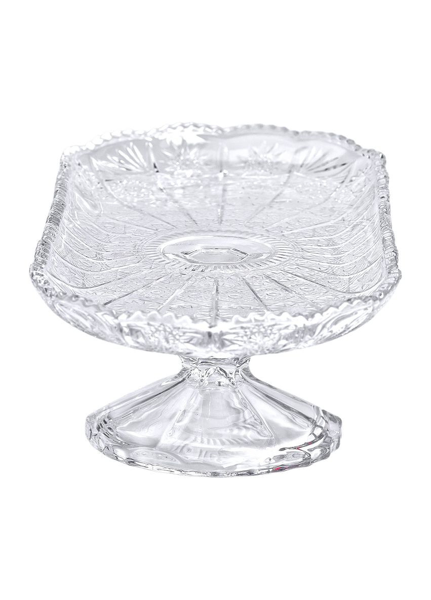 Фруктовница стеклянная на овальной ножке для фруктов и сладостей прозрачная 33,5х15х10 см. ProDobro (364192701)
