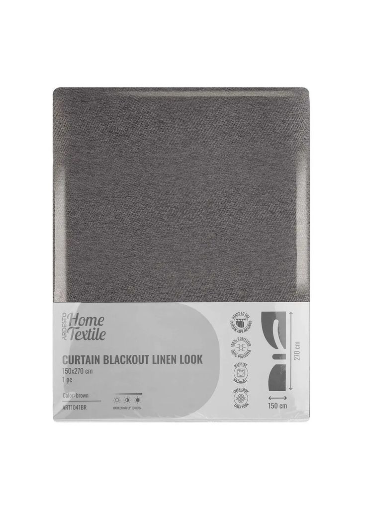 Штора бликаут рогожка ART1041BR 150х270 см коричневая Ardesto (365076825)