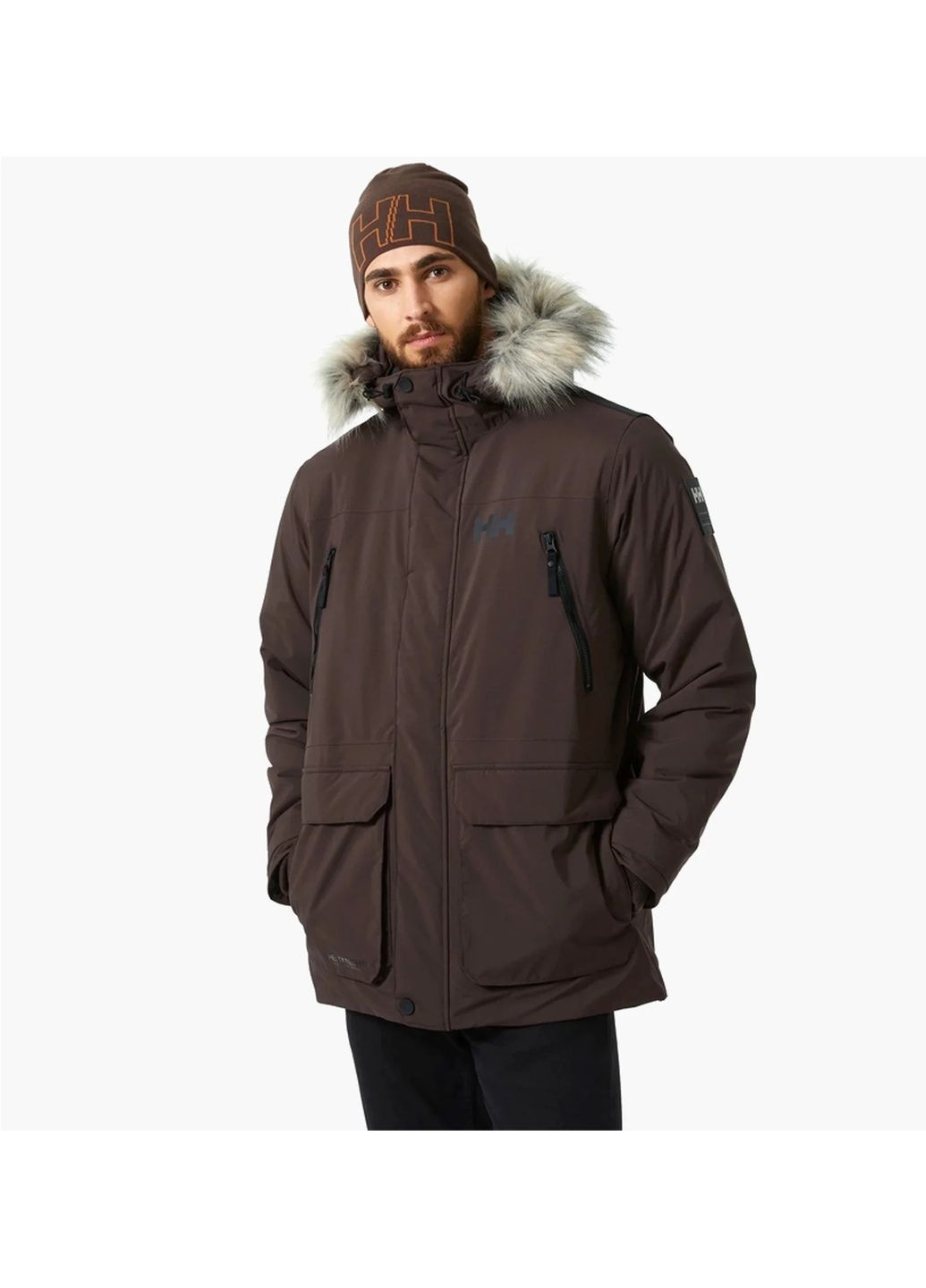 Коричнева куртка чоловіча reine parka brown 53630-755 Helly Hansen