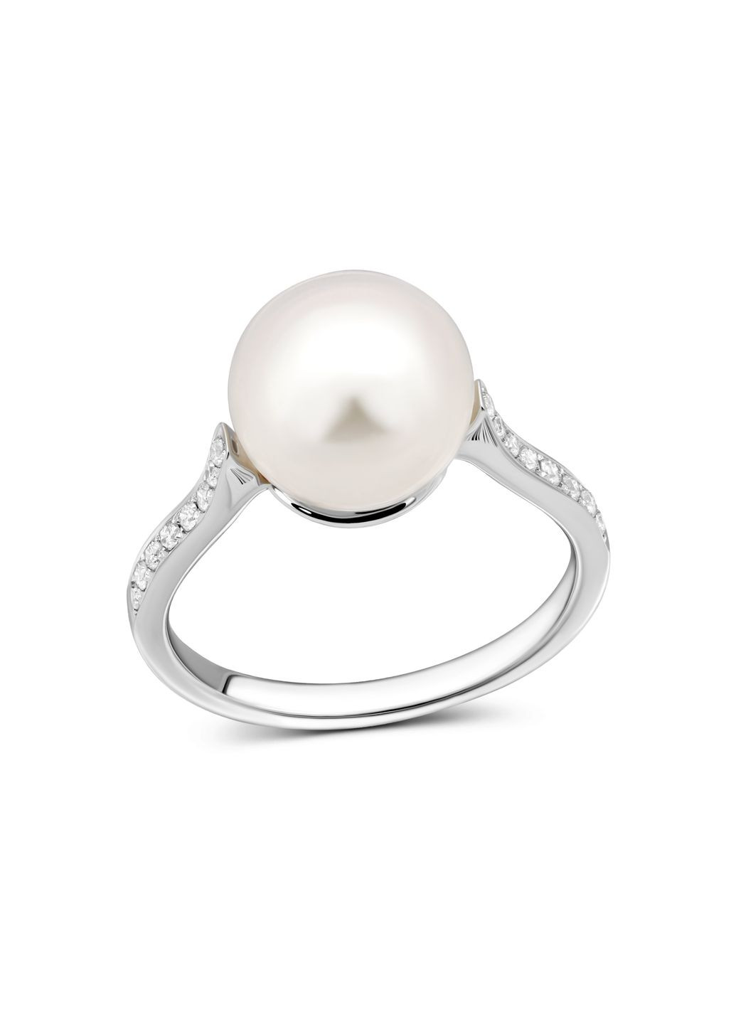 Кольцо с жемчугом и бриллиантами в белом золоте 1-132 732 Zarina (333834408)