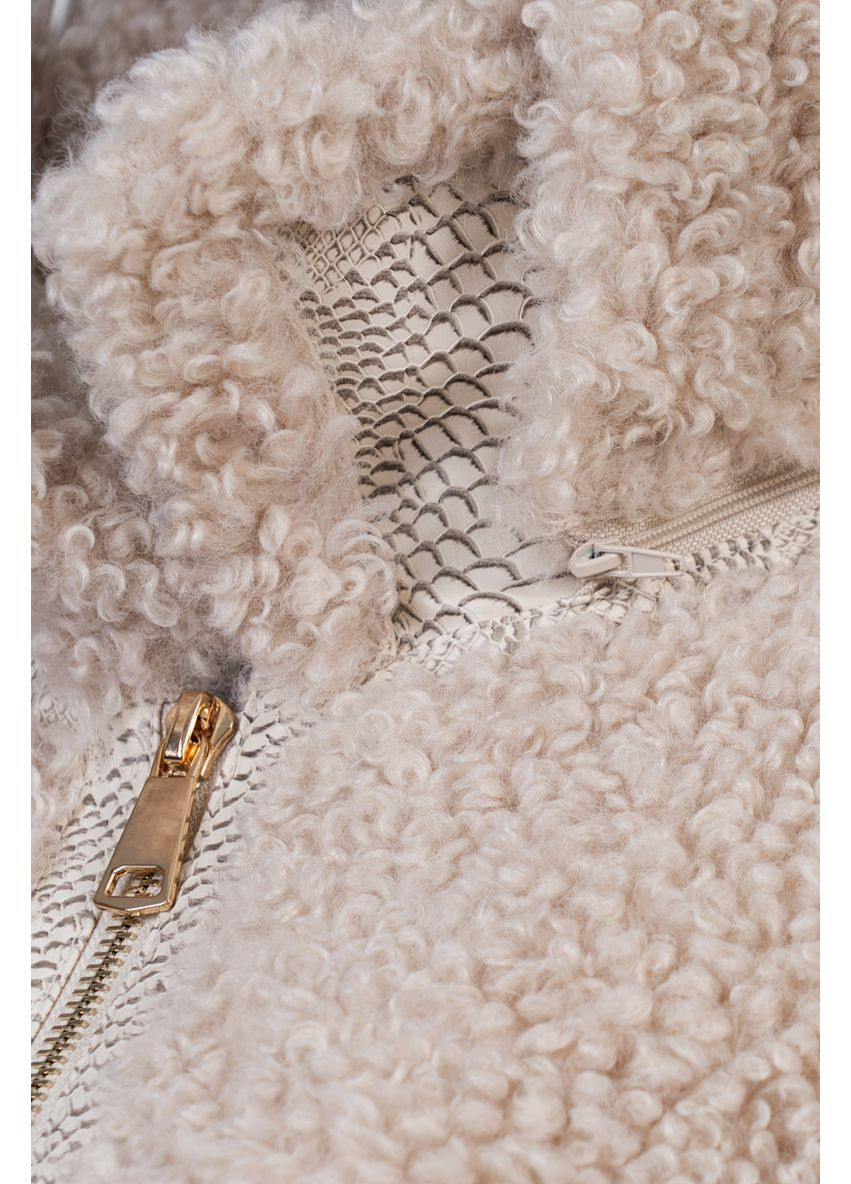 Бежевая полушубок женский nf 25638 мокко Freever