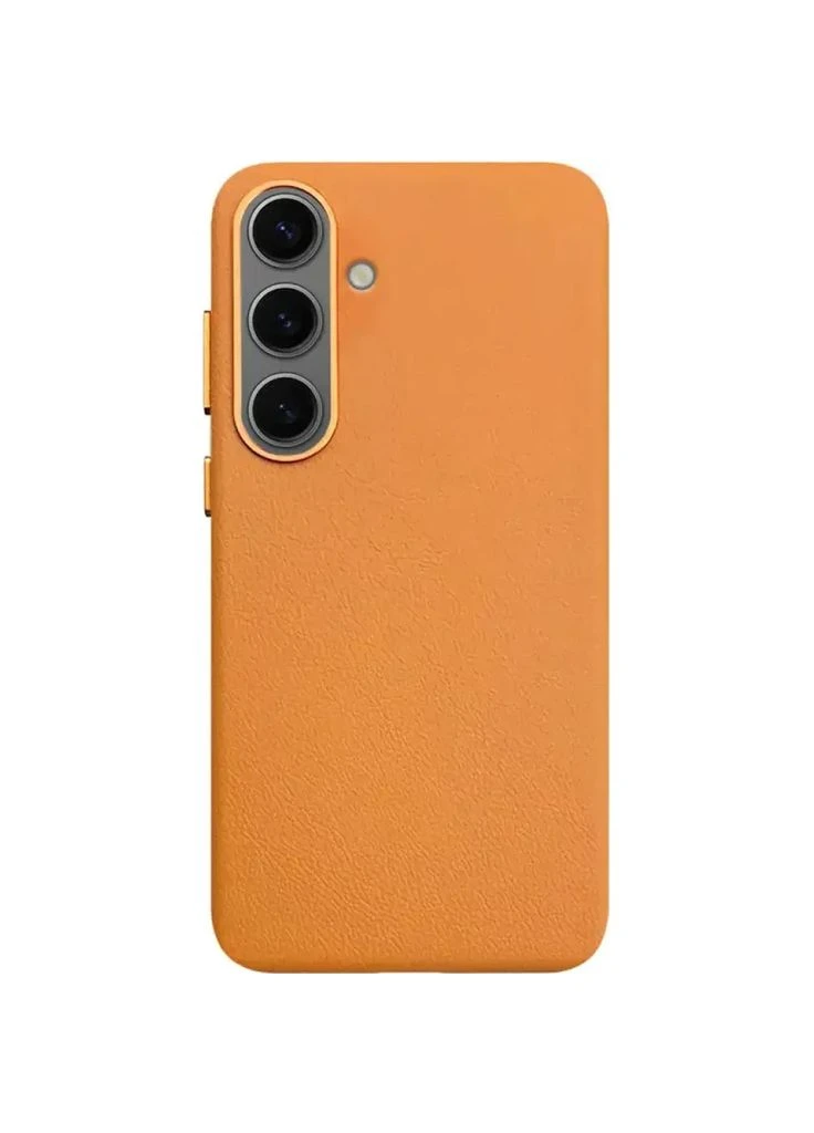 Чехол Leather Case для Samsung Galaxy S25 Orange AAA [133778] Epik (399445935)