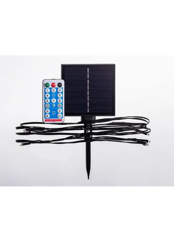 Гірлянда нитка на сонячній батареї 1500 LED 150 м чорний дріт жовтий Hengda (368976296)