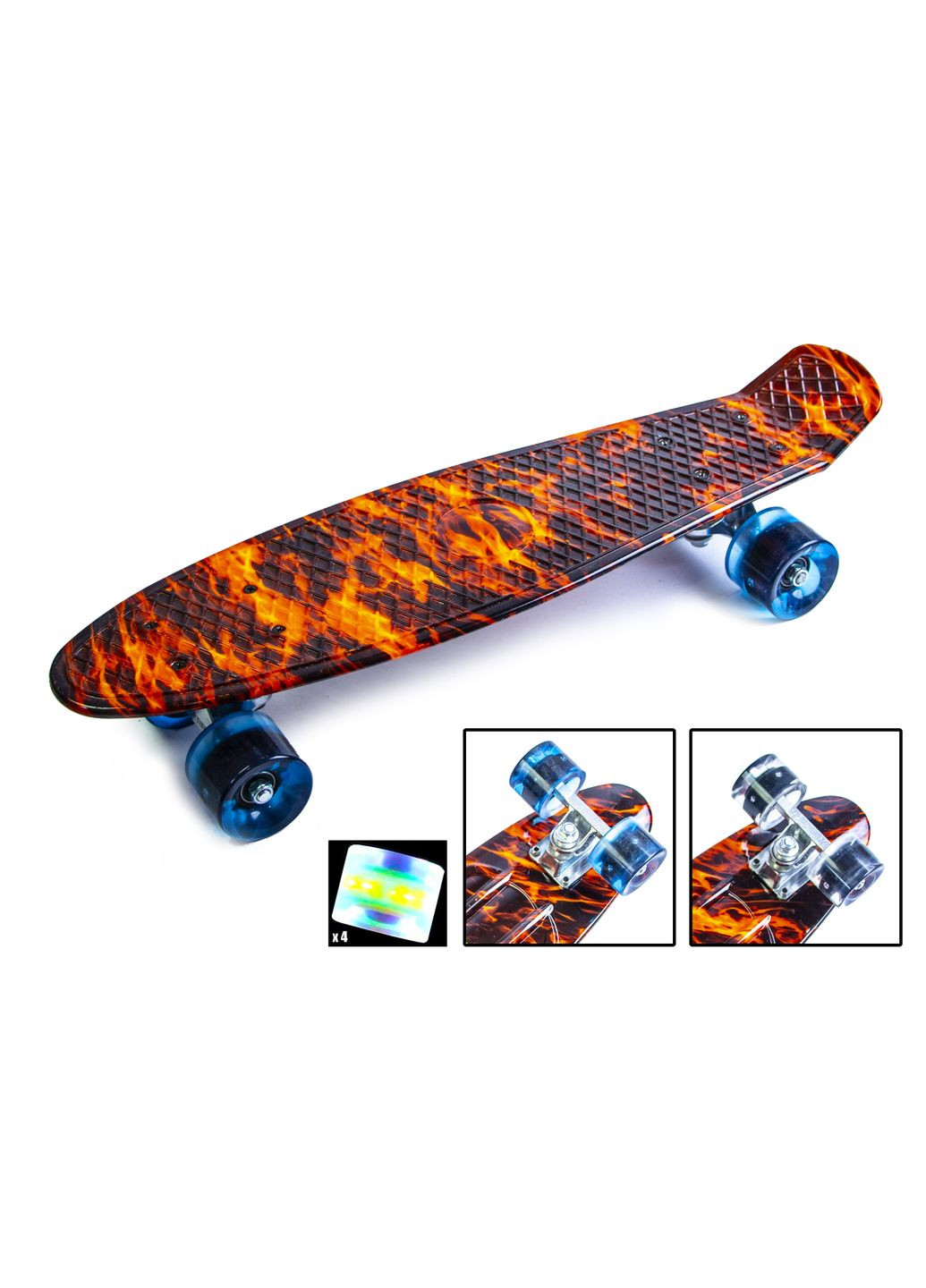 Пенні борд "Fire" (світяться колеса) Penny (340909490)