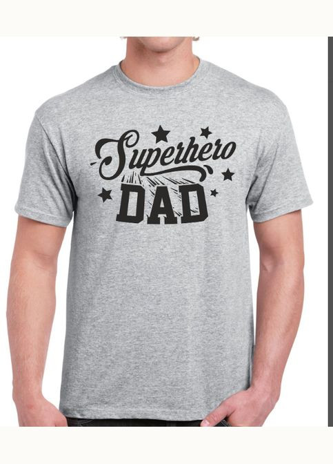 Сіра чоловіча футболка з принтом superhero dad для батька Stedman