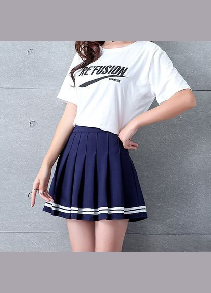 Спідниця міні у складку синя 6533 No Brand (307930748)