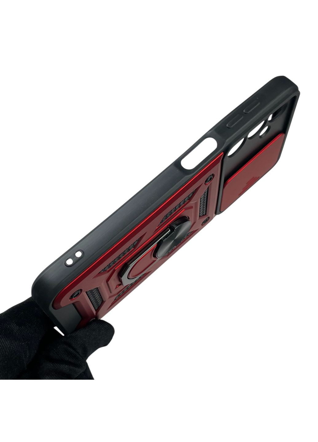 Чохол для Galaxy A24 4G (SM-A245) броньований з кільцем-тримачем підставкою зі шторкою на самсунг а24 4г червоний rg1 Samsung (366235042)