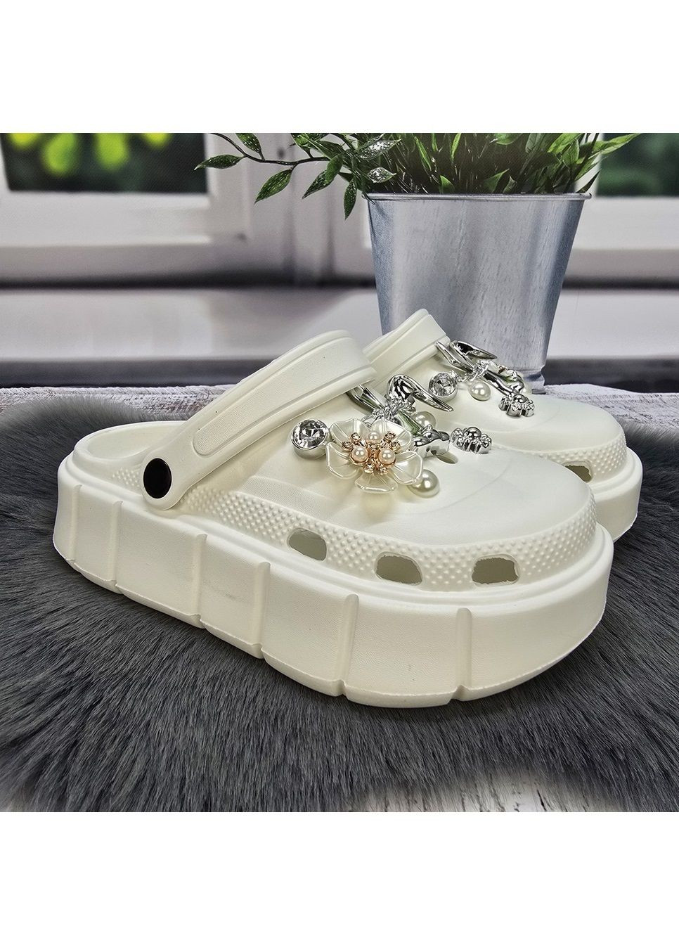 Кроксы женские на платформе Progress (322236559)