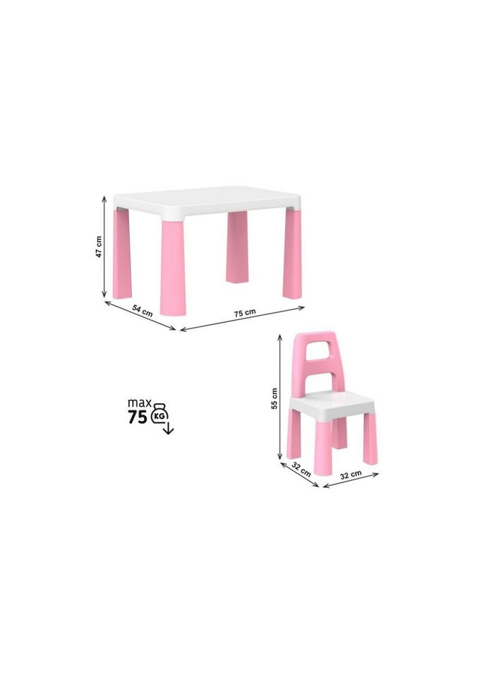 Дитячий стіл із двома стільцями 0457TXK рожевий ТехноК (322046164)