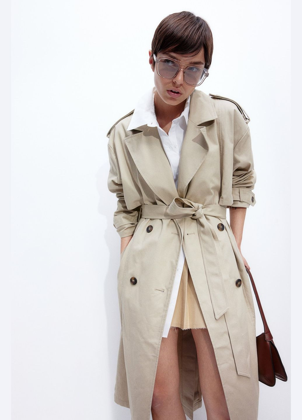 Бежева демісезонна тренч H&M