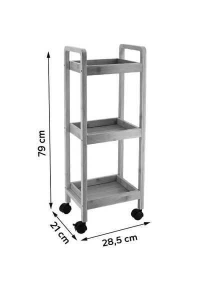 Этажерка из дерева для ванной на колёсиках Эсторта бланже-венге (АБТ-00740112) No Brand (328210734)