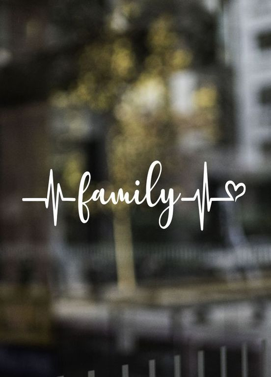 Наклейка (Наліпка) на авто машину Кардіограма Сім'я Family 50х16 см No Brand (364964177)