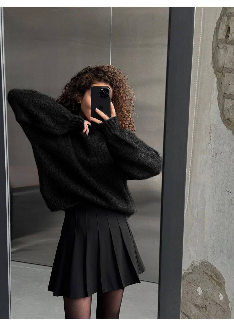 Черный демисезонный 🔥 хит продаж! стильный свитер из машинной вязки – комфорт и тренд в одном образе! размерная сетка в описании GD/GL Модний простір