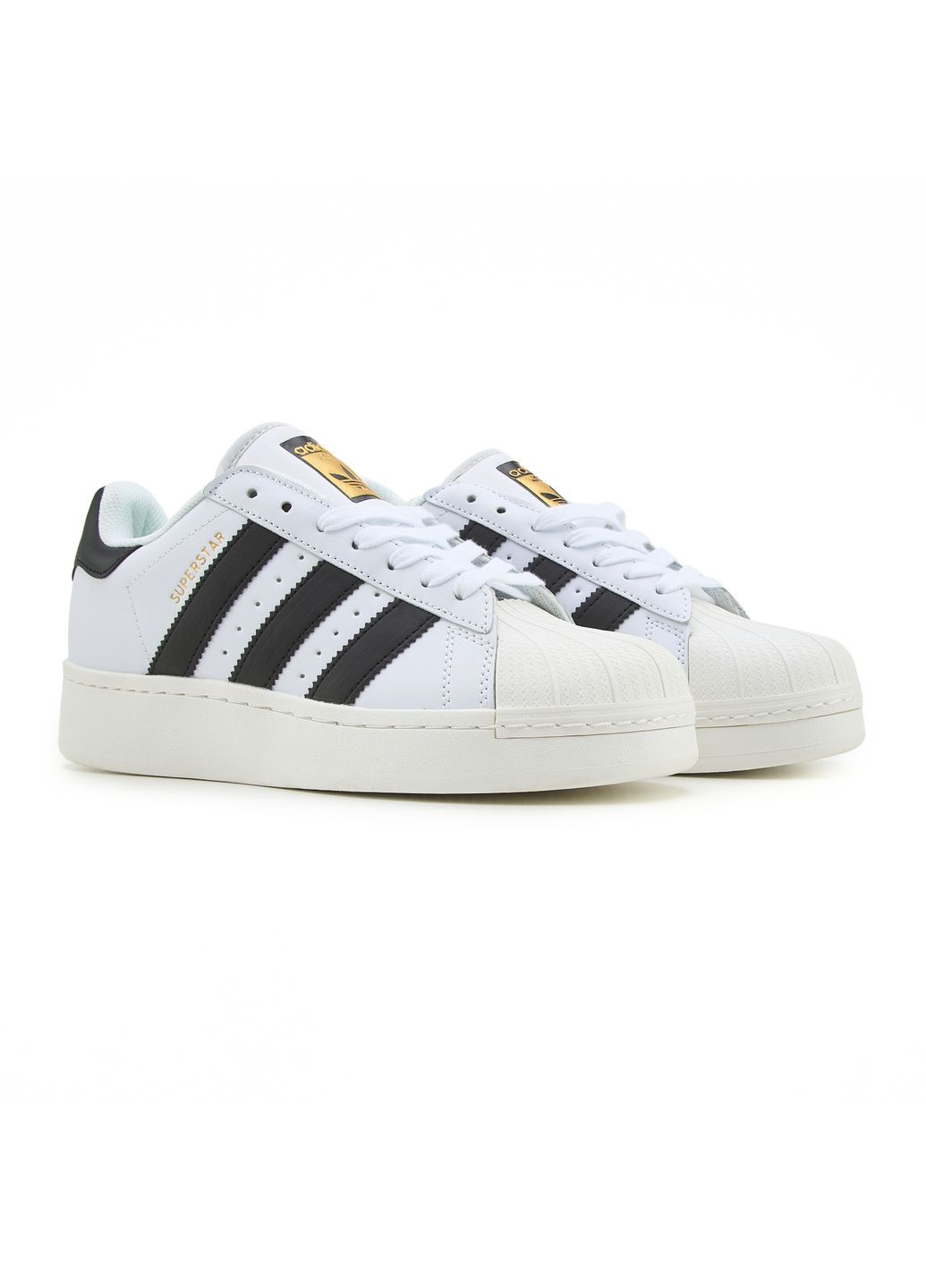 Черные демисезонные кроссовки мужские adidas superstar white black platform адидас суперстар No Brand