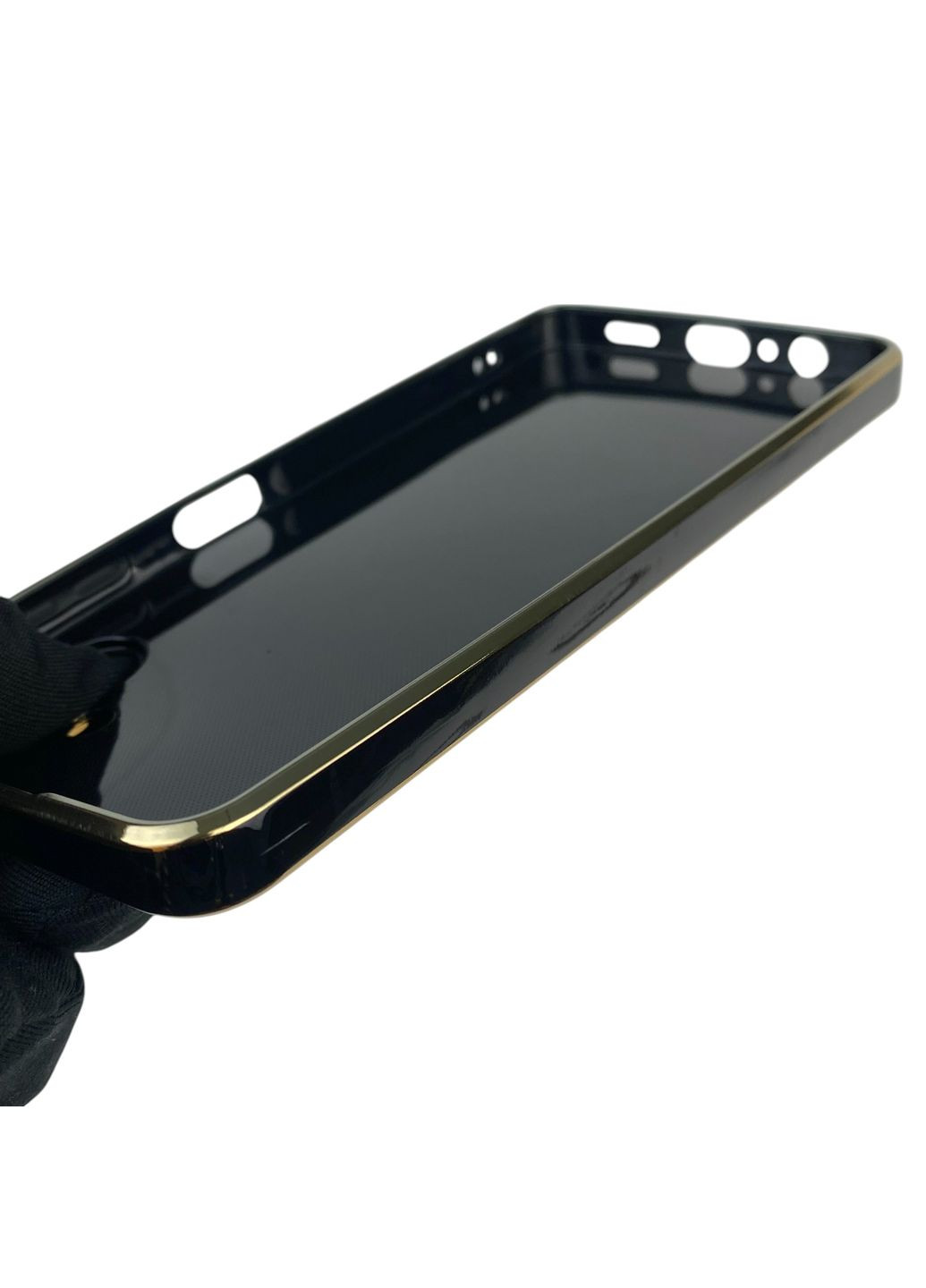 Чохол для Galaxy A06 (SM-A065) з кільцем-підставкою із золотою окантовкою на самсунг а06 чорний gs1 Samsung (366231943)