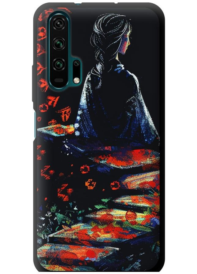 TPU чорний чохол 'Мрійлива дівчина' для Endorphone Huawei Honor 20 Pro (285114577)