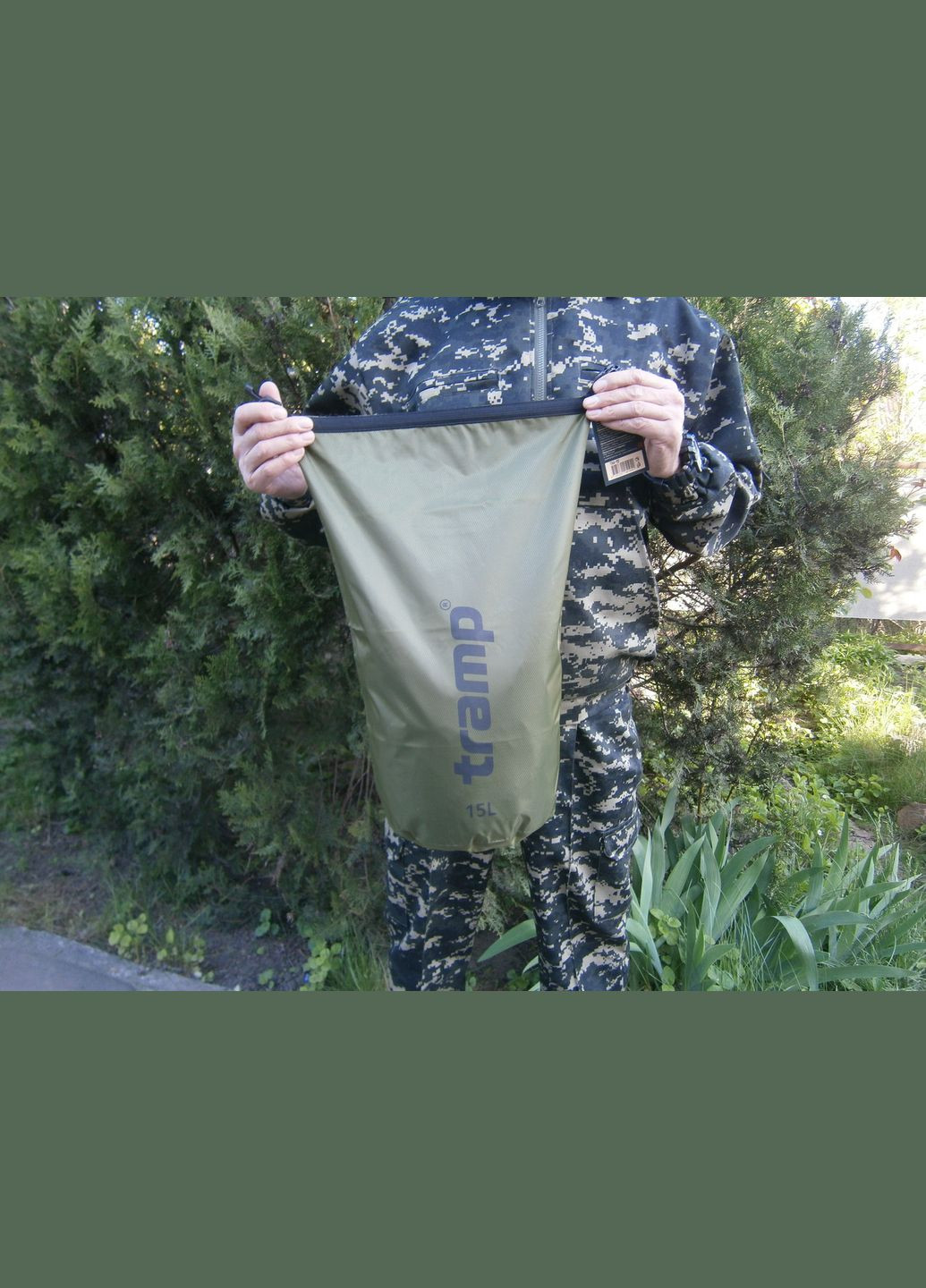 Гермомішок водостійкий TRA-112-olive 15 літрів Tramp (302391669)