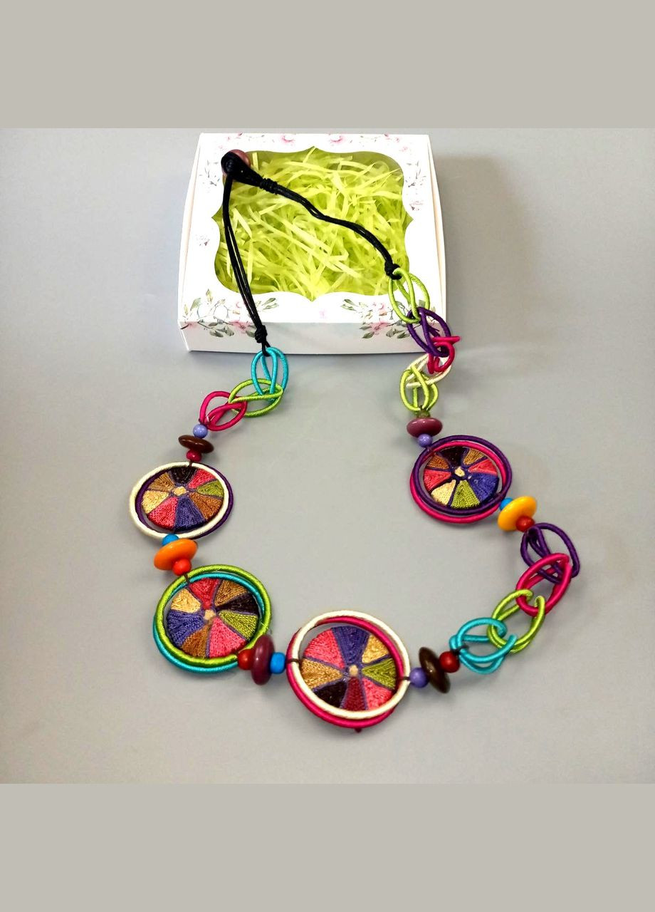 Намисто ручної роботи яскраве в стилі бохо в подарунковій упаковці+подарунок No Brand (338433299)