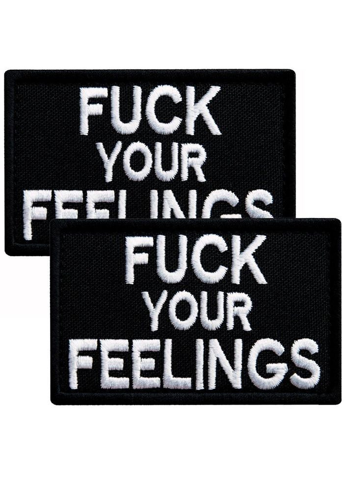 Набір шевронів 2 шт. з липучкою Fuck Your Feelings 5х8 см, вишита патч нашивка, шеврон IDEIA (316592106)