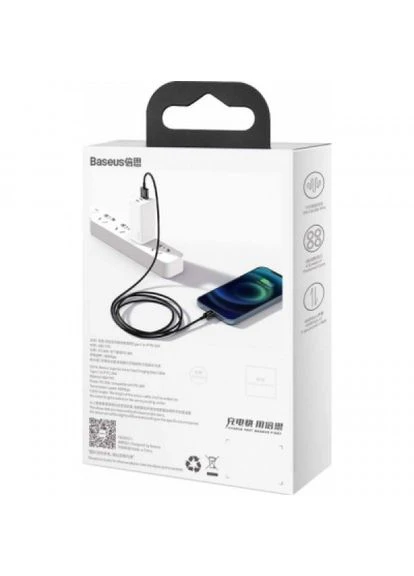 Дата кабеля Black (CALYSA01) Baseus USB 2.0 AM to Lightning 1.0m 2.4A Superior Series (309182701)