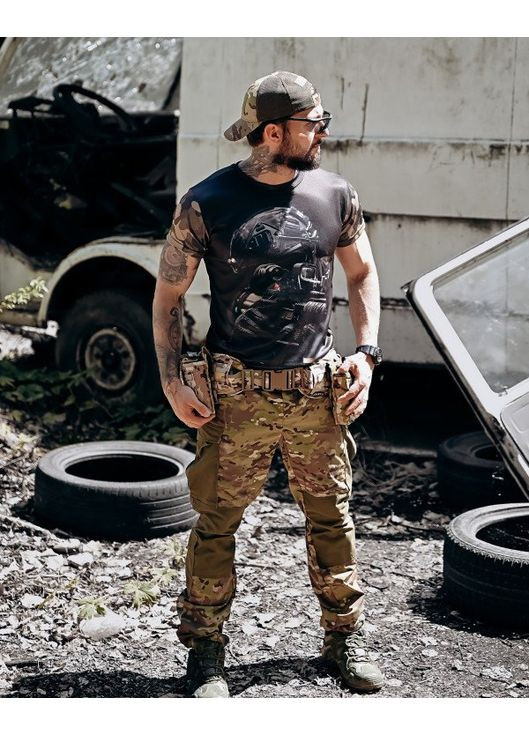 Тактическая мужская футболка Sniper серая No Brand (358203746)