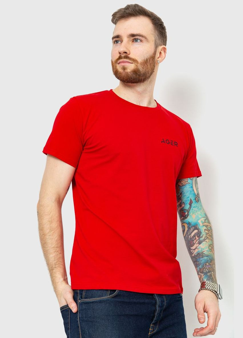 Червона футболка чоловіча, колір червоний, Ager