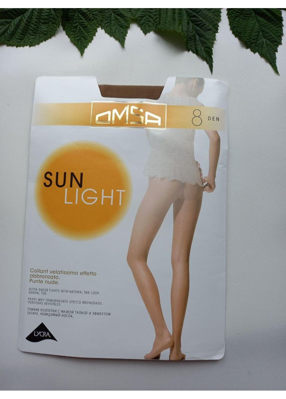 Стильные ультратонкие колготы sun light 8 черного цвета омса Omsa (324833186)