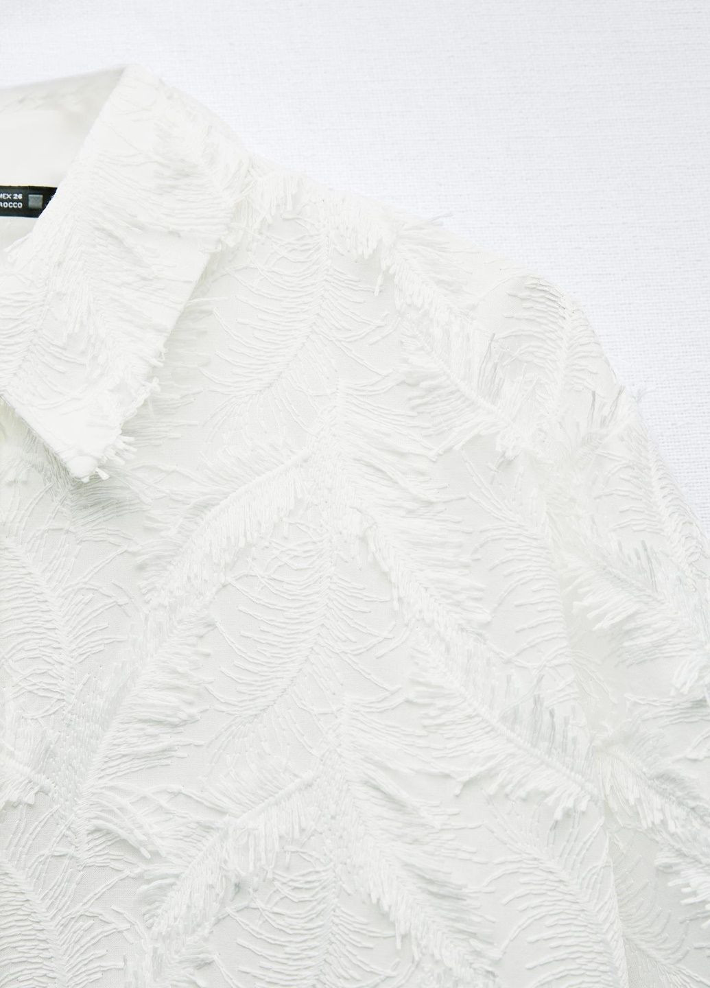 Белая повседневный рубашка с абстрактным узором Zara