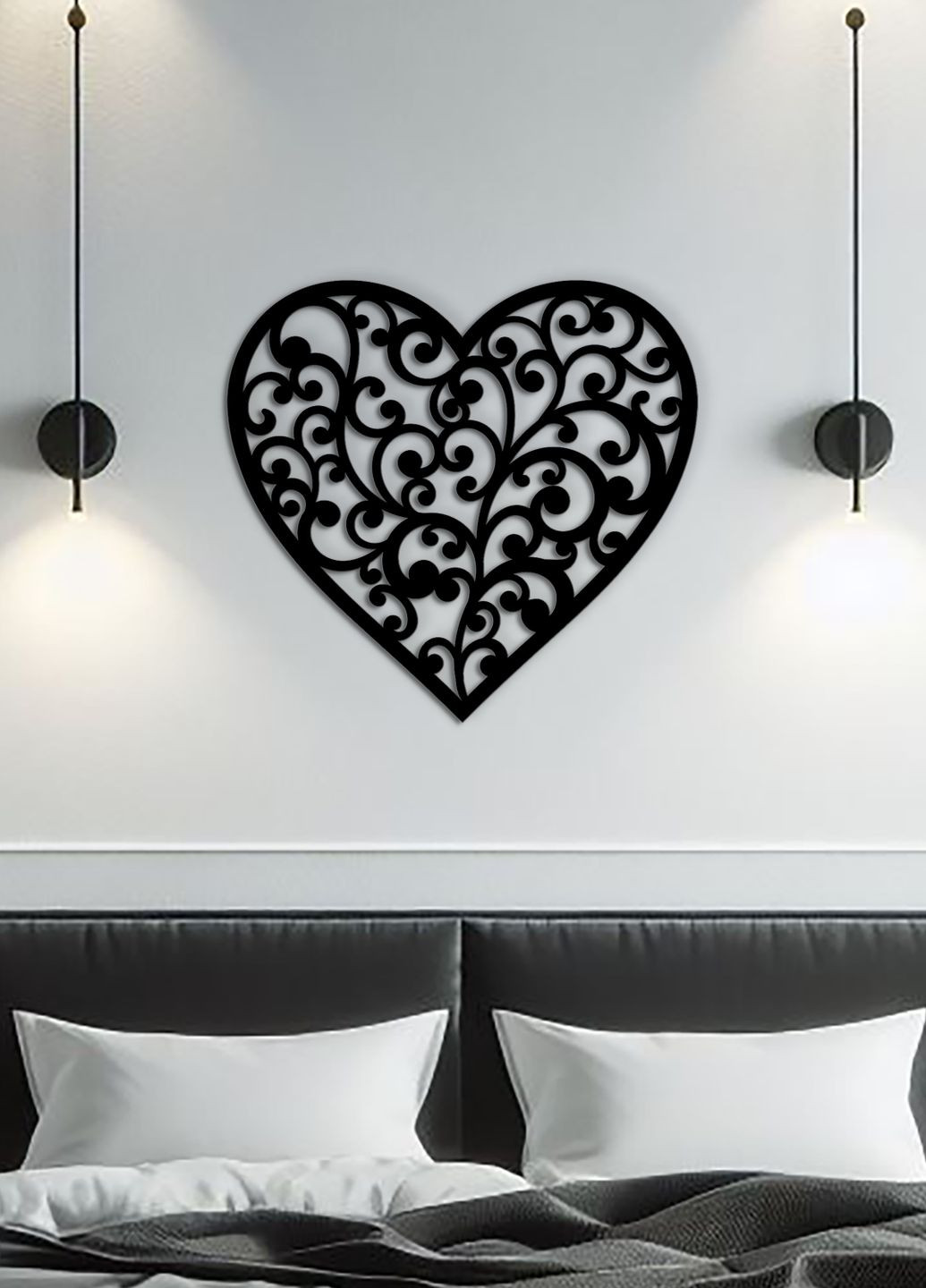 Настінний Декор в кімнату, Сучасна картина для інтер'єру "Любляче серце", стиль лофт 40х43 см Woodyard (292113009)