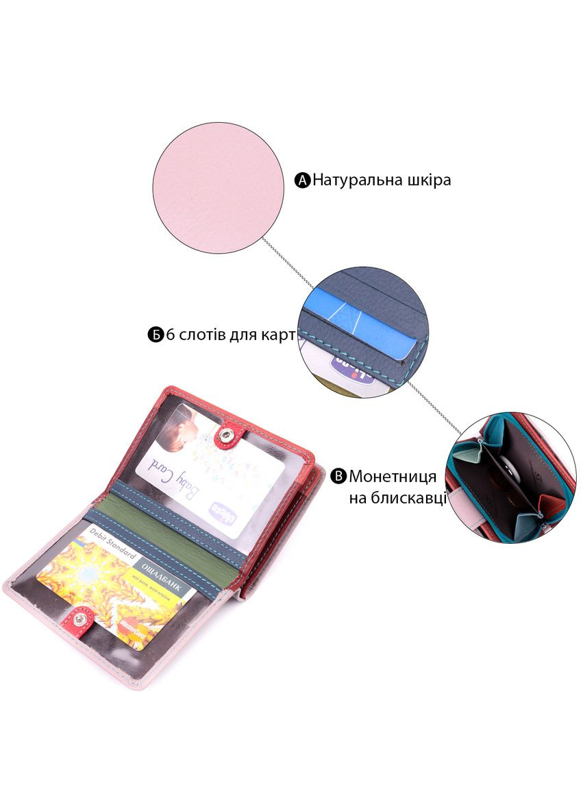 Женский кожаный кошелек с монетницей и отделениями для карт бежевый (sku_19439) No Brand (328218632)