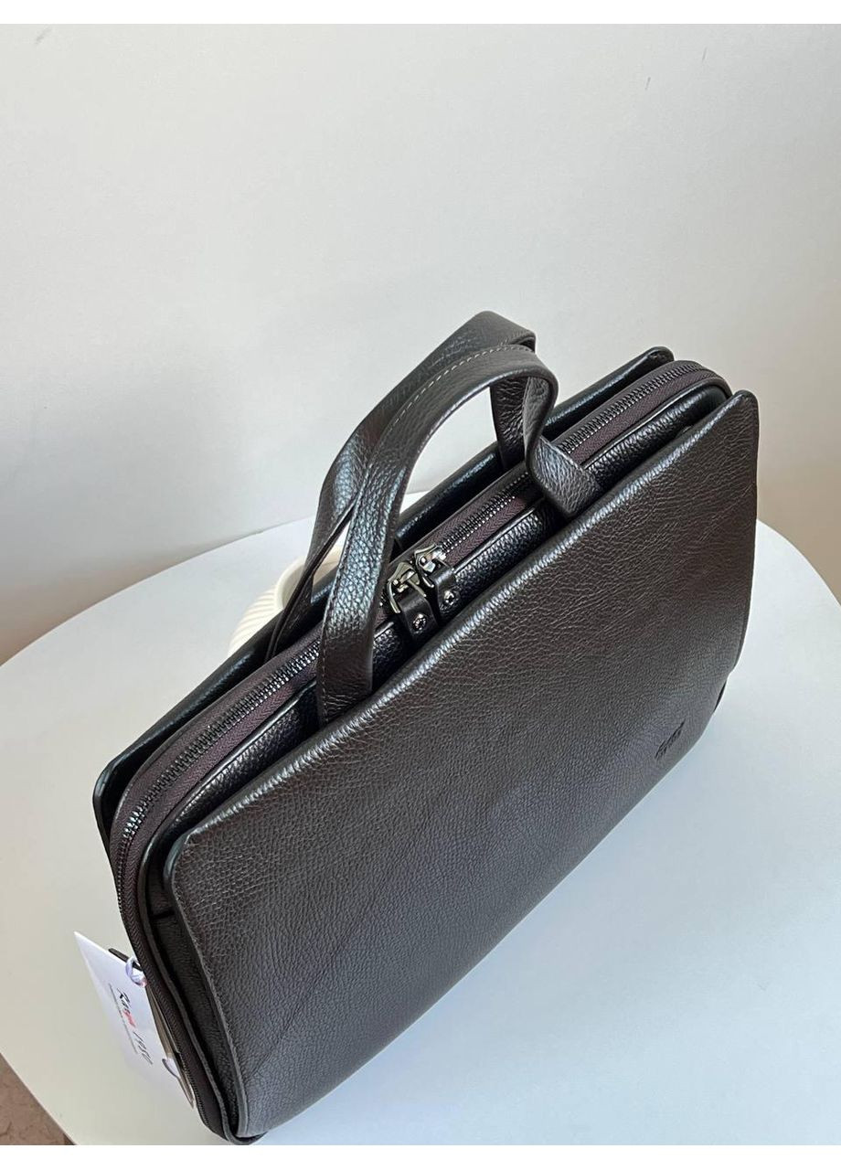 Мужской портфель-папка Турция — коричневая натуральная кожа флотарий три отдела, ремень в комплекте Karya (361147687)