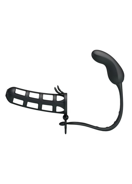 Насадка на член з анальною пробкою - Pretty Love Hercules Penis Sheath Black LyBaile (322184994)