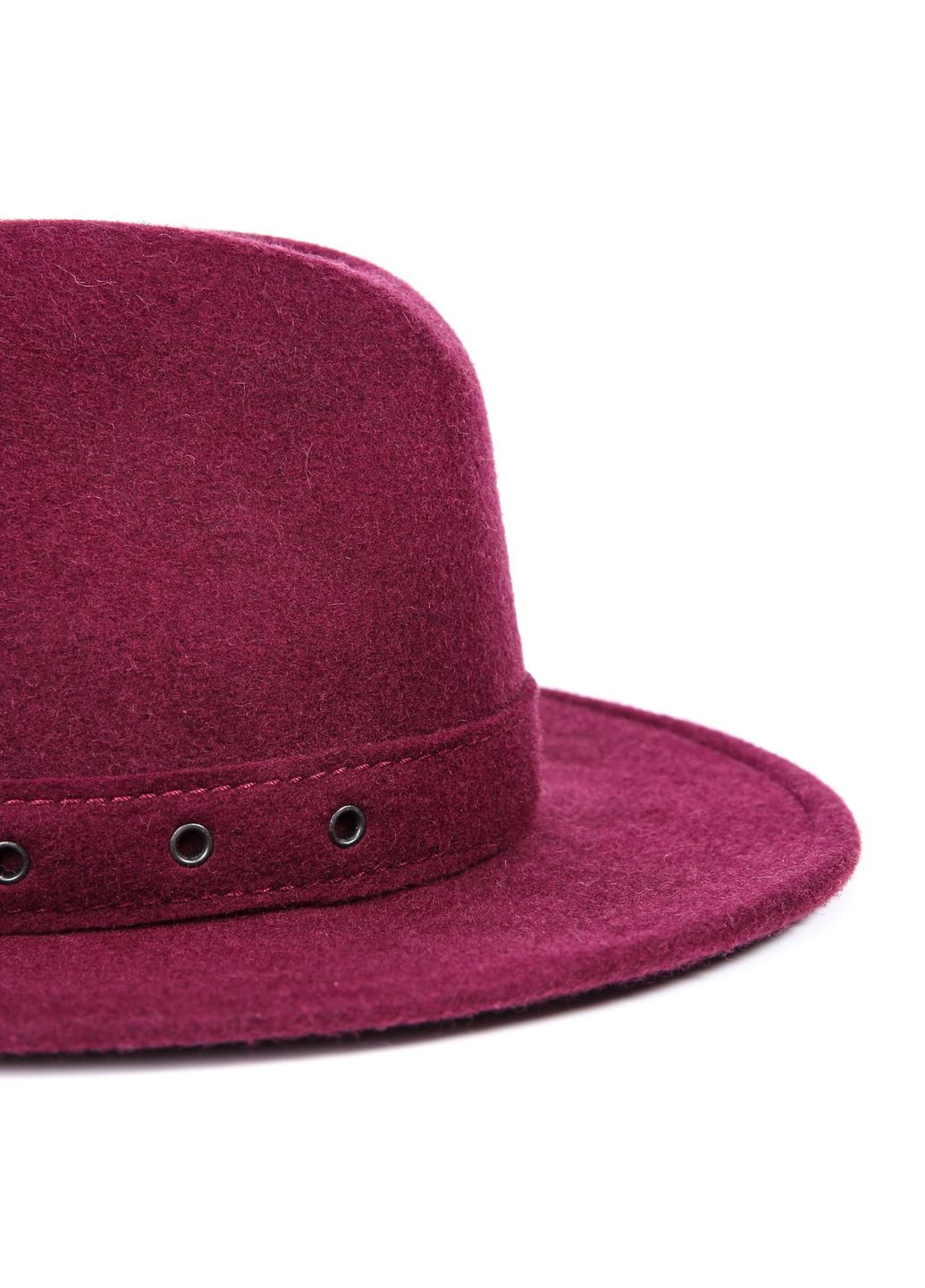 Капелюх федора жіночий з ремінцем фетр бордовий МЕДОУ LuckyLOOK 919-822 (361154843)
