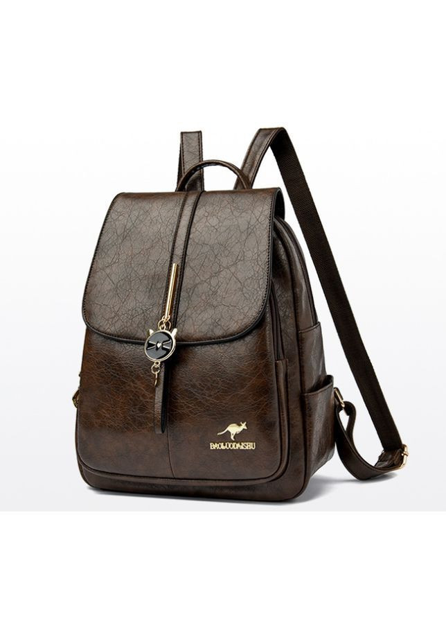 Жіночий рюкзак міський, рюкзачок прогулянковий Кенгуру для дівчат коричневий OEM (363330233)