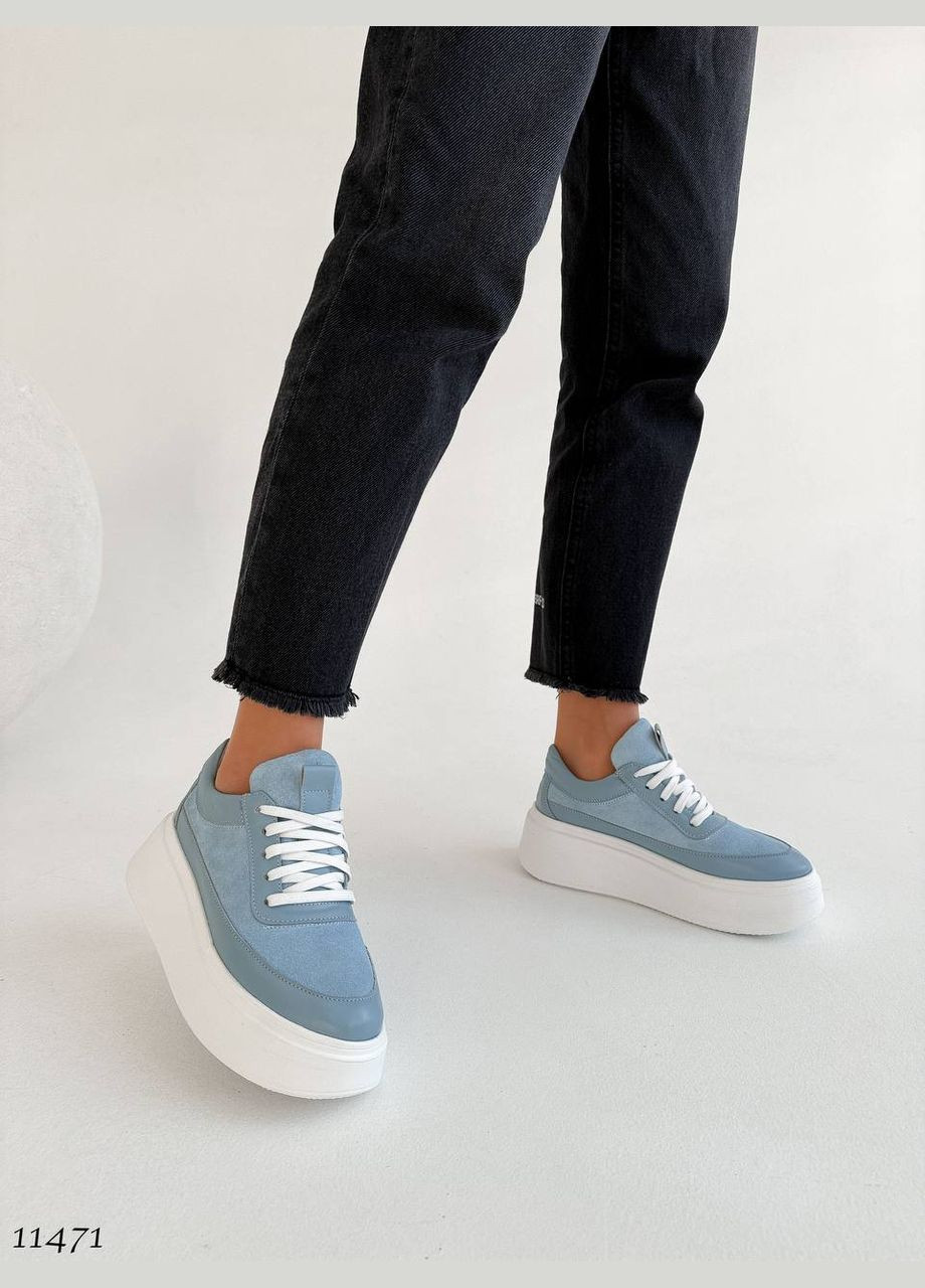 Голубые демисезонные комфортные кроссовки No Brand