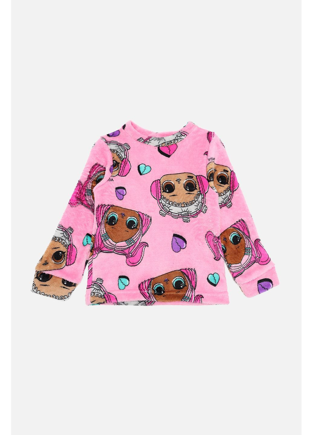 Розовая зимняя пижама с штанами для девочки цвет розовый цб-00286718 Kinderly