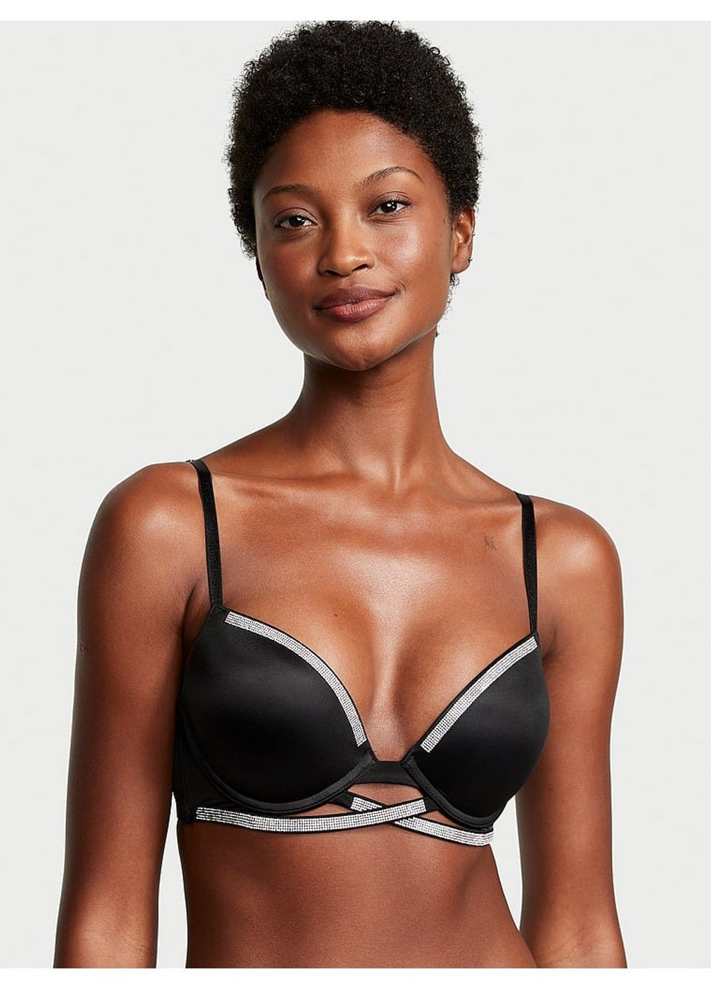 Чёрный бюстгальтер very sexy shine cradle push-up bra black Victoria's Secret