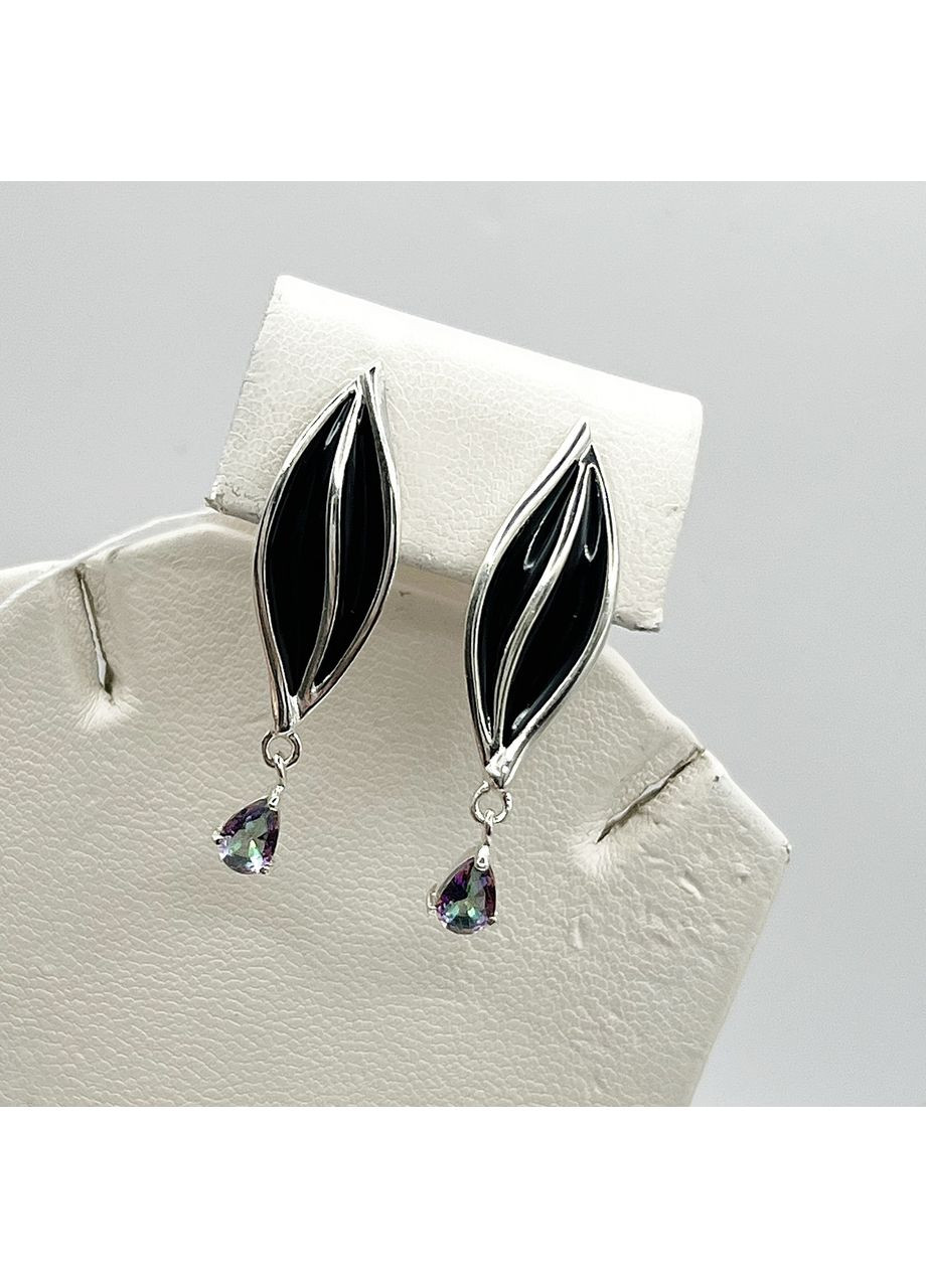 Серьги серебряные с ювелирной эмалью "Туна" 6,02 г No Brand (369737609)