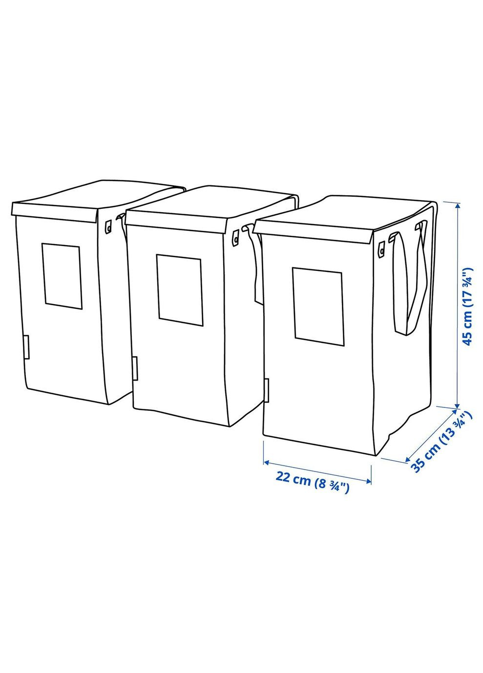 Мішок для роздільного сміття ІКЕА DIMPA 22x35x45 см/35 л (40180136) IKEA (278406929)