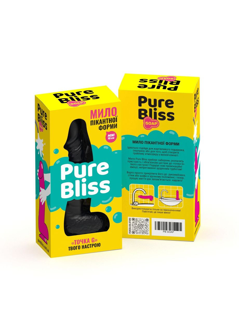 Крафтовое мыло-член с присоской MINI Black, натуральное Pure Bliss (354831140)