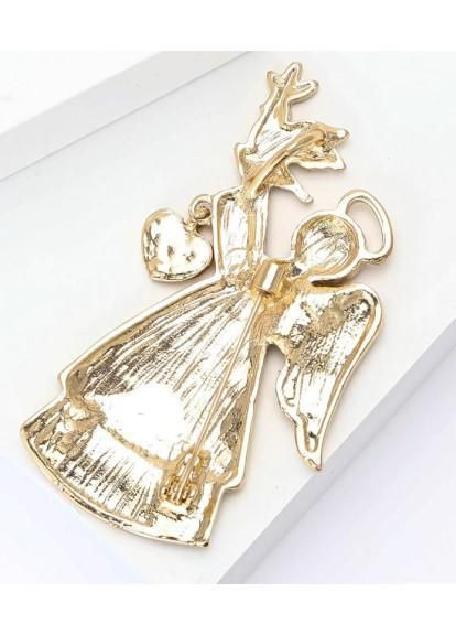 Брошь "Ангел и голубь мира", брошка шпилька, символ Украины, желто-голубая No Brand (302010387)