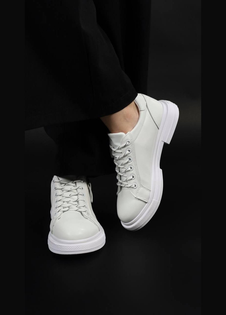 No Brand Туфли женские белого цвета дерби белый з искусственная кожа, — демисезон (329889996)